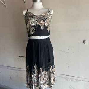 Floral Black tank & skirt set
